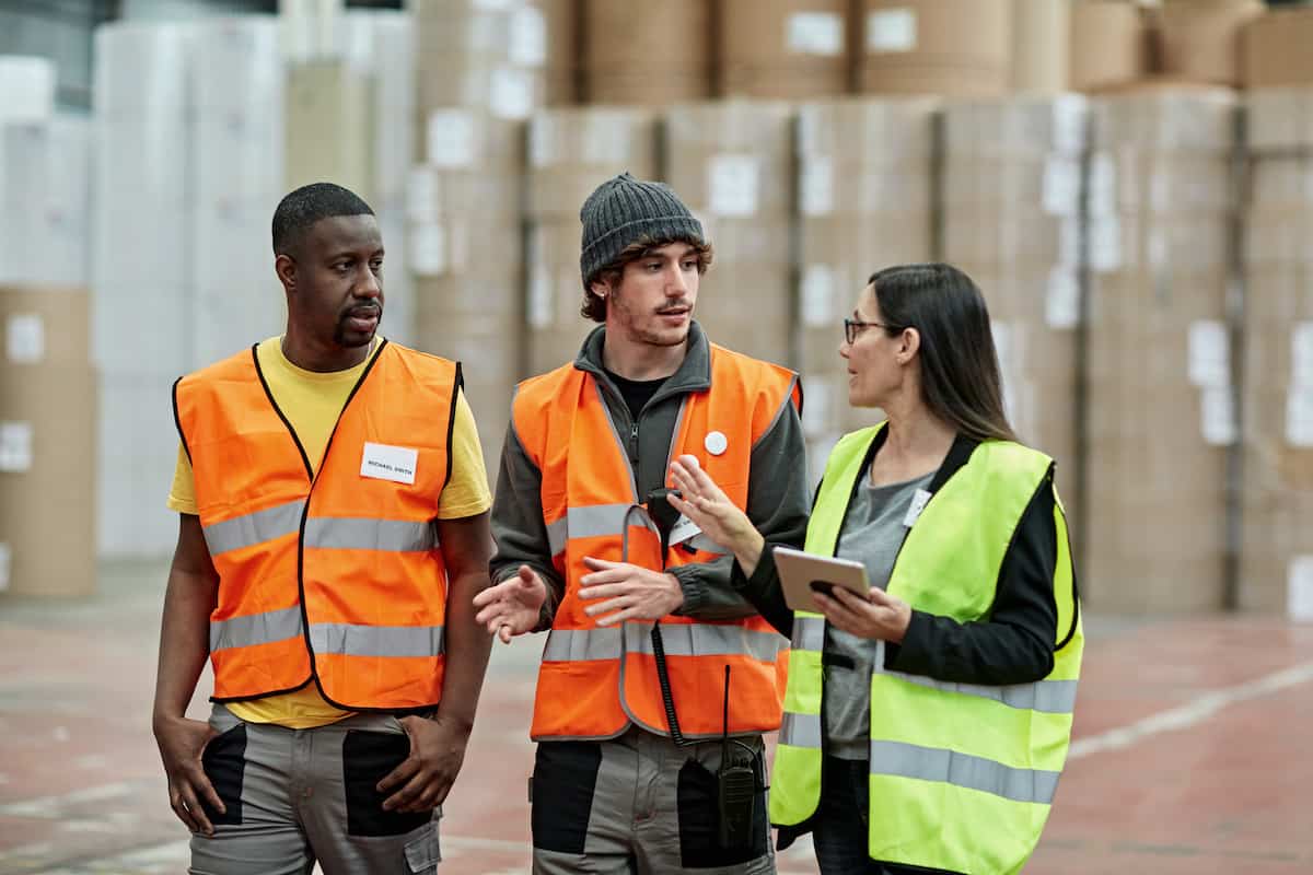 Ecommerce workers planning in the warehouse