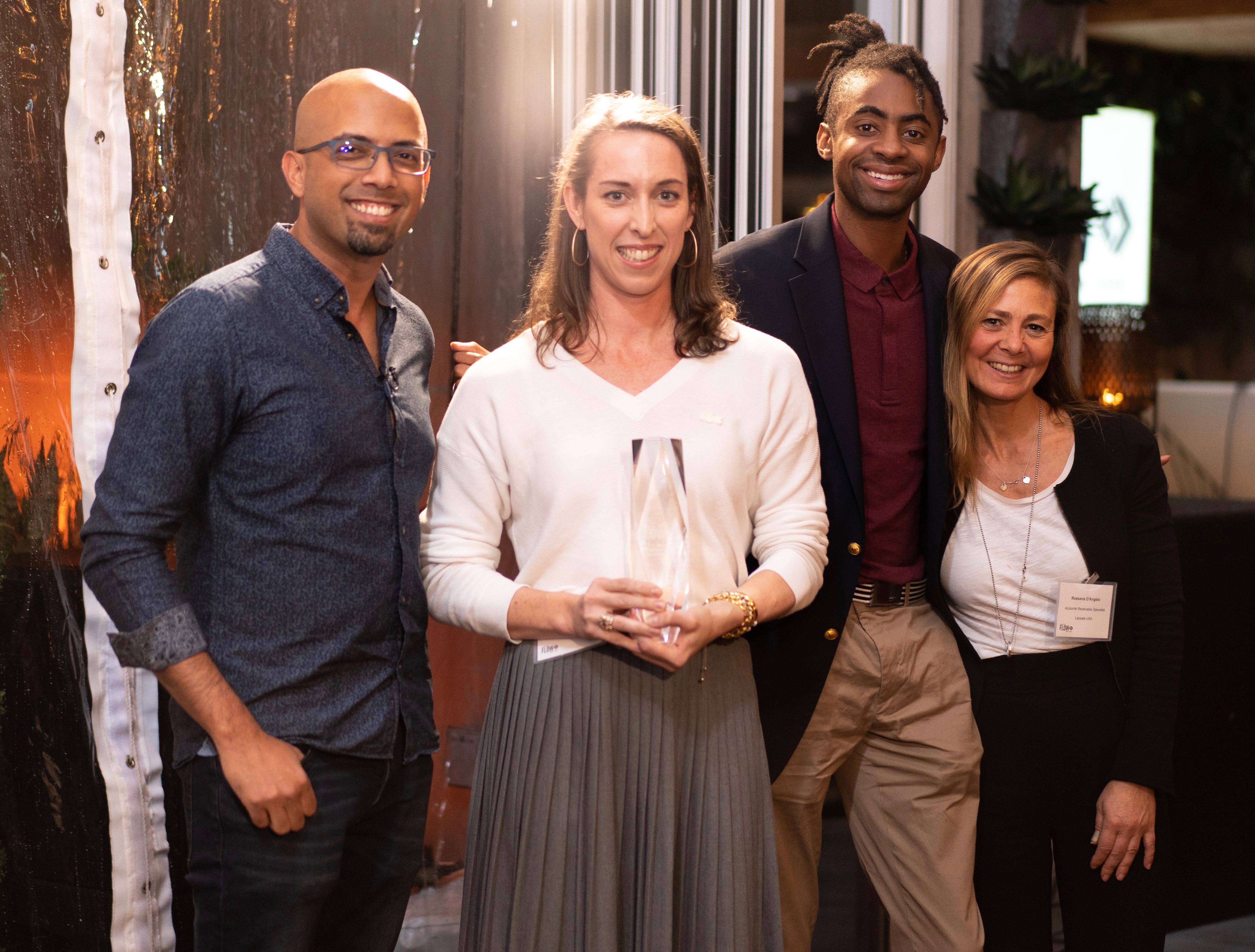 From right to left, Indy Guha, Signifyd; Kaitlin Moughty, Khari Battle, and Rossana D' Angelo, Lacoste (Photo: Business Wire)