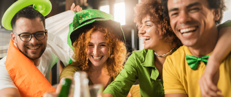 Friends celebrating St. Patrick's Day with drinks to illustrate Signifyd Pulse Data story