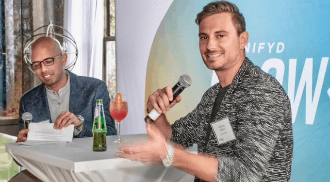Anthony Milano in conversation with Indy Guha at Signifyd's FLOW Los Angeles