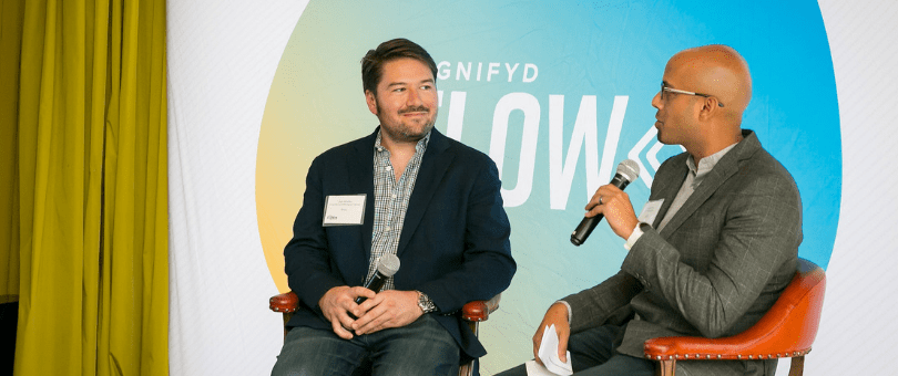 Hims Jack Abraham talks to Signifyd's Indy Guha at Signifyd's FLOW San Francisco