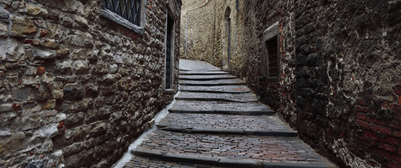 A photo of a stone pathway representing Signifyd software engineer Johannes Andersen and his career move